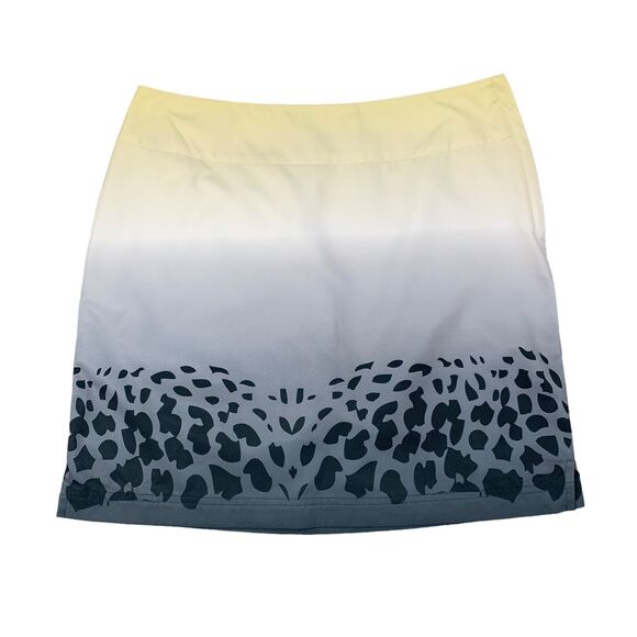Lija Mini Skort Womens 4 Ombre Leopard Print Active Moisture Wick Golf Side Zip - Picture 1 of 13